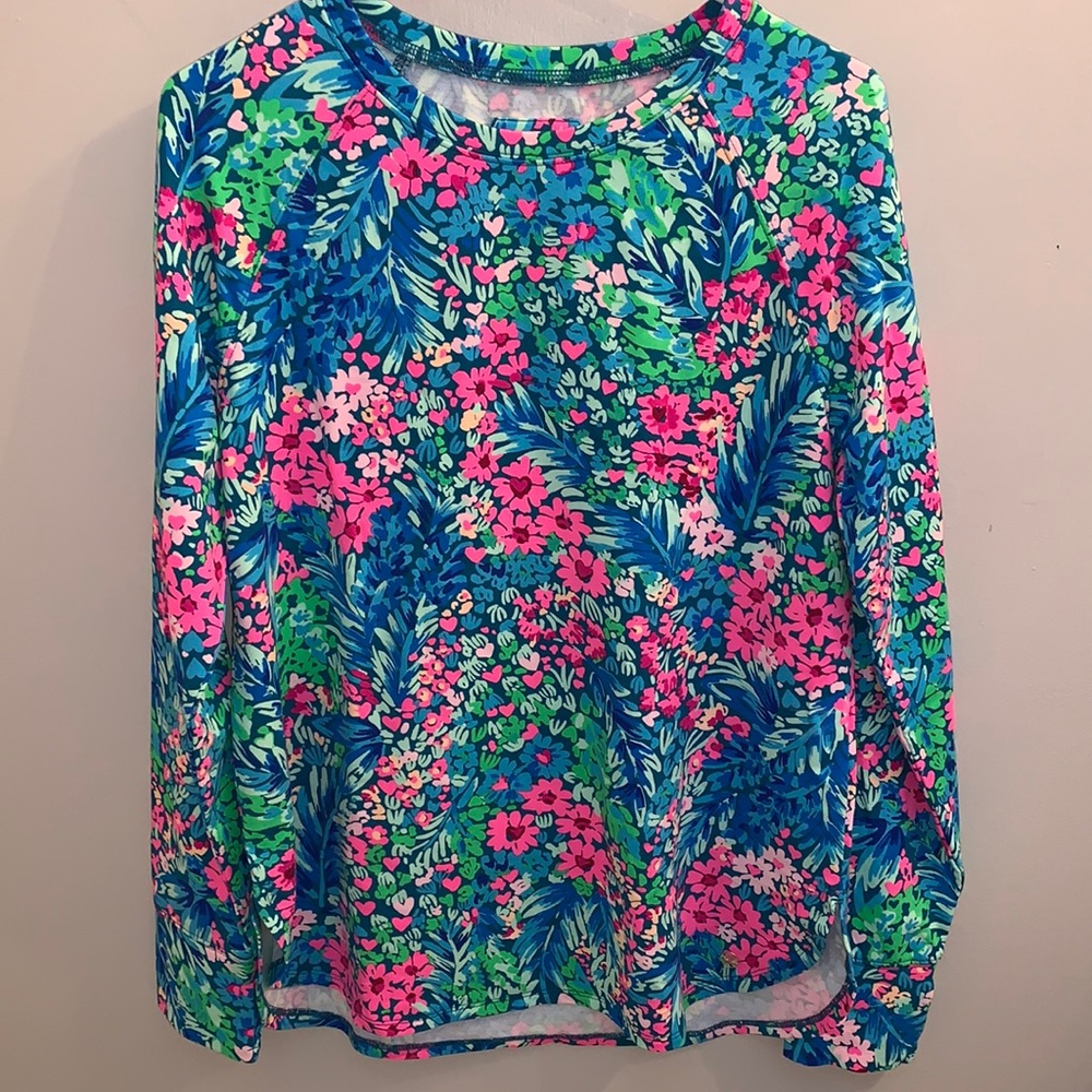 Lilly Pulitzer Luxletic Blythe Pullover M Tiny Garden